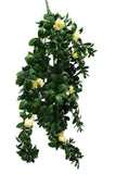 darrahopens Home & Garden > Artificial Plants Hanging White Rose Stem UV 85cm
