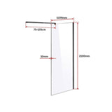 darrahopens Home & Garden > Bathroom Accessories 1100 x 2100mm Frameless 10mm Safety Glass Shower Screen