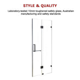 darrahopens Home & Garden > Bathroom Accessories 120 x 200cm Wall to Wall Frameless Shower Screen 10mm Glass By Della Francesca