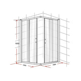 darrahopens Home & Garden > Bathroom Accessories 1200 x 1000mm Sliding Door Nano Safety Glass Shower Screen By Della Francesca