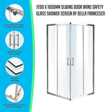 darrahopens Home & Garden > Bathroom Accessories 1200 x 1000mm Sliding Door Nano Safety Glass Shower Screen By Della Francesca