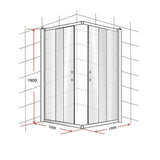 darrahopens Home & Garden > Bathroom Accessories 1200 x 1200mm Sliding Door Nano Safety Glass Shower Screen By Della Francesca