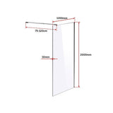 darrahopens Home & Garden > Bathroom Accessories 1200 x 2000mm Frameless 10mm Safety Glass Shower Screen