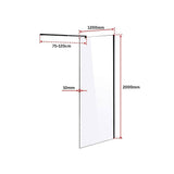 darrahopens Home & Garden > Bathroom Accessories 1200 x 2000mm Frameless 10mm Safety Glass Shower Screen