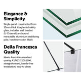 darrahopens Home & Garden > Bathroom Accessories 1200 x 2000mm Frameless 10mm Safety Glass Shower Screen