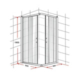 darrahopens Home & Garden > Bathroom Accessories 1200 x 800mm Sliding Door Nano Safety Glass Shower Screen By Della Francesca