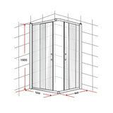 darrahopens Home & Garden > Bathroom Accessories 1200 x 800mm Sliding Door Nano Safety Glass Shower Screen By Della Francesca