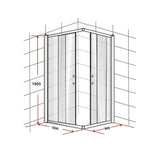 darrahopens Home & Garden > Bathroom Accessories 1200 x 900mm Sliding Door Nano Safety Glass Shower Screen By Della Francesca