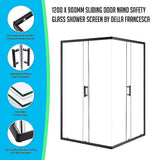 darrahopens Home & Garden > Bathroom Accessories 1200 x 900mm Sliding Door Nano Safety Glass Shower Screen By Della Francesca