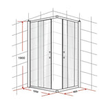 darrahopens Home & Garden > Bathroom Accessories 1200 x 900mm Sliding Door Nano Safety Glass Shower Screen By Della Francesca