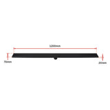 darrahopens Home & Garden > Bathroom Accessories 1200mm Bathroom Shower Black Grate Drain w/Centre outlet Floor Waste Square Pattern