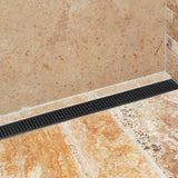 darrahopens Home & Garden > Bathroom Accessories 1200mm Bathroom Shower Black Grate Drain w/Centre outlet Floor Waste Square Pattern