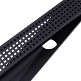 darrahopens Home & Garden > Bathroom Accessories 1200mm Bathroom Shower Black Grate Drain w/Centre outlet Floor Waste Square Pattern
