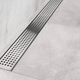 darrahopens Home & Garden > Bathroom Accessories 1200mm Bathroom Shower Stainless Steel Grate Drain w/Centre outlet Floor Waste Square Pattern