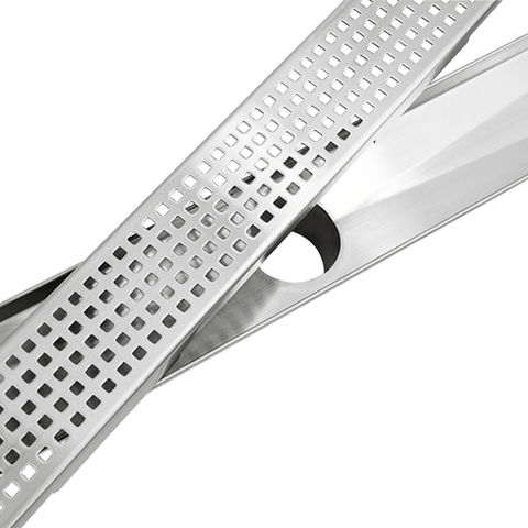 darrahopens Home & Garden > Bathroom Accessories 1200mm Bathroom Shower Stainless Steel Grate Drain w/Centre outlet Floor Waste Square Pattern