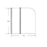 darrahopens Home & Garden > Bathroom Accessories 180° Pivot Door 6mm Safety Glass Bath Shower Screen 1000x1400mm By Della Francesca