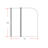 darrahopens Home & Garden > Bathroom Accessories 180° Pivot Door 6mm Safety Glass Bath Shower Screen 1200x1400mm By Della Francesca