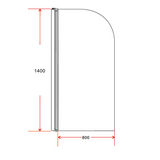 darrahopens Home & Garden > Bathroom Accessories 180° Pivot Door 6mm Safety Glass Bath Shower Screen 800x1400mm By Della Francesca