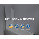 darrahopens Home & Garden > Bathroom Accessories 180° Pivot Door 6mm Safety Glass Bath Shower Screen 800x1400mm By Della Francesca