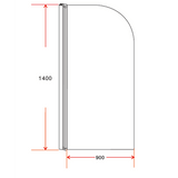 darrahopens Home & Garden > Bathroom Accessories 180° Pivot Door 6mm Safety Glass Bath Shower Screen 900x1400mm By Della Francesca