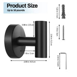 Darrahopens Home & Garden > Bathroom Accessories 2 Pcs Wall Mount Bathroom Towel Hooks Holder Cloth Hanger Hook Kitchen Door Hanger Black