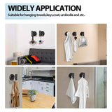 Darrahopens Home & Garden > Bathroom Accessories 2 Pcs Wall Mount Bathroom Towel Hooks Holder Cloth Hanger Hook Kitchen Door Hanger Black