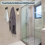 Darrahopens Home & Garden > Bathroom Accessories 2 Pcs Wall Mount Bathroom Towel Hooks Holder Cloth Hanger Hook Kitchen Door Hanger Black