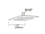 darrahopens Home & Garden > Bathroom Accessories 200mm Shower Head Square 304SS Polished Chrome Finish