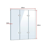 darrahopens Home & Garden > Bathroom Accessories 3 Fold Chrome Folding Bath Shower Screen Door Panel 1300mm x 1400mm