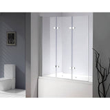 darrahopens Home & Garden > Bathroom Accessories 3 Fold Chrome Folding Bath Shower Screen Door Panel 1300mm x 1400mm