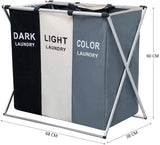Darrahopens Home & Garden > Bathroom Accessories 3 in 1 Large 135L Laundry Clothes Hamper Basket with Waterproof bags and Aluminum Frame (Multi)