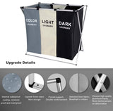 Darrahopens Home & Garden > Bathroom Accessories 3 in 1 Large 135L Laundry Clothes Hamper Basket with Waterproof bags and Aluminum Frame (Multi)
