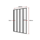darrahopens Home & Garden > Bathroom Accessories 4 Fold Black Folding Bath Shower Screen Door Panel 1000 x 1400mm