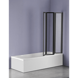 darrahopens Home & Garden > Bathroom Accessories 4 Fold Black Folding Bath Shower Screen Door Panel 1000 x 1400mm