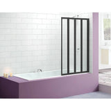 darrahopens Home & Garden > Bathroom Accessories 4 Fold Black Folding Bath Shower Screen Door Panel 1000 x 1400mm