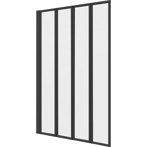 darrahopens Home & Garden > Bathroom Accessories 4 Fold Black Folding Bath Shower Screen Door Panel 1000 x 1400mm