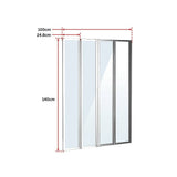 darrahopens Home & Garden > Bathroom Accessories 4 Fold Chrome Folding Bath Shower Screen Door Panel 1000 x 1400mm