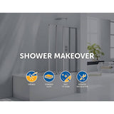darrahopens Home & Garden > Bathroom Accessories 4 Fold Chrome Folding Bath Shower Screen Door Panel 1000 x 1400mm