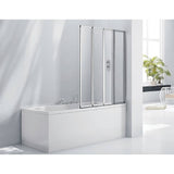 darrahopens Home & Garden > Bathroom Accessories 4 Fold Chrome Folding Bath Shower Screen Door Panel 1000 x 1400mm