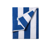 Darrahopens Home & Garden > Bathroom Accessories 400GSM Cabana Stripe Cotton Polyester Beach Towel Blue