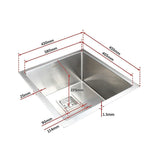 darrahopens Home & Garden > Bathroom Accessories 430x455mm Handmade 1.5mm Stainless Steel Undermount / Topmount Kitchen Sink with Square Waste
