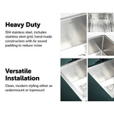 darrahopens Home & Garden > Bathroom Accessories 430x455mm Handmade 1.5mm Stainless Steel Undermount / Topmount Kitchen Sink with Square Waste