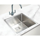darrahopens Home & Garden > Bathroom Accessories 430x455mm Handmade 1.5mm Stainless Steel Undermount / Topmount Kitchen Sink with Square Waste