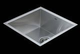 darrahopens Home & Garden > Bathroom Accessories 440x440mm Handmade Stainless Steel Undermount / Topmount Kitchen Laundry Sink with Waste