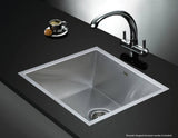 darrahopens Home & Garden > Bathroom Accessories 440x440mm Handmade Stainless Steel Undermount / Topmount Kitchen Laundry Sink with Waste