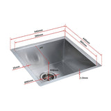 darrahopens Home & Garden > Bathroom Accessories 440x440mm Handmade Stainless Steel Undermount / Topmount Kitchen Laundry Sink with Waste
