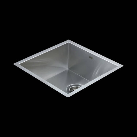 darrahopens Home & Garden > Bathroom Accessories 440x440mm Handmade Stainless Steel Undermount / Topmount Kitchen Laundry Sink with Waste