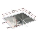 darrahopens Home & Garden > Bathroom Accessories 490x440mm Handmade Stainless Steel Undermount / Topmount Kitchen Laundry Sink with Waste