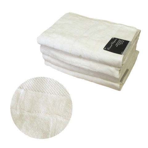 Darrahopens Home & Garden > Bathroom Accessories 500GSM Set of 4 100% Cotton Velour Bath Towels Ivory 70 x 140 cm