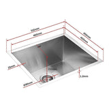 darrahopens Home & Garden > Bathroom Accessories 510x450mm Handmade Stainless Steel Undermount / Topmount Kitchen Laundry Sink with Waste